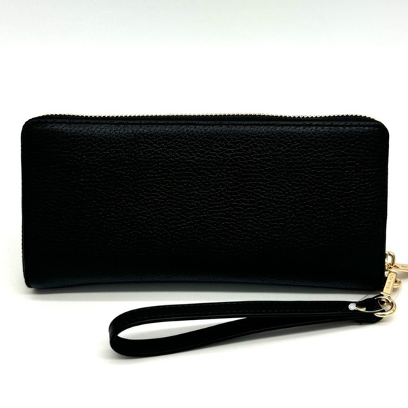 Michael Kors Medium Jet Set Travel Zip Tote Bag & Continental Wallet Black/Gold - Picture 5 of 8